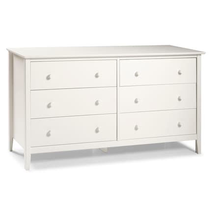 Simplicity Wood 6-Drawer Dresser, White